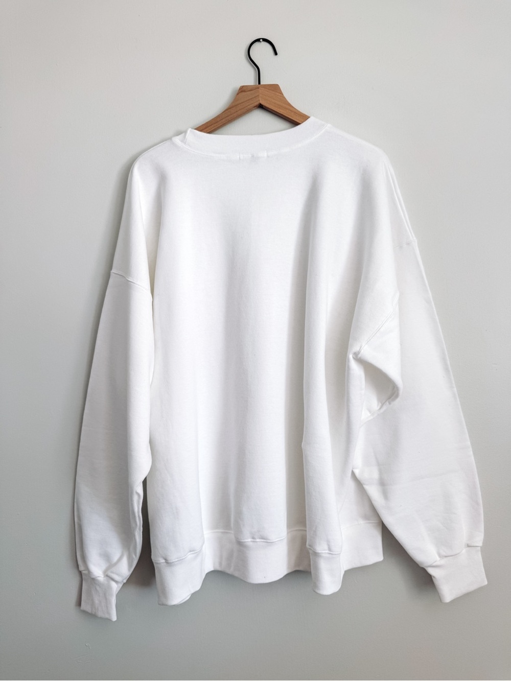 The Bar Oversized Fleece Crewneck Sweatshirt White Beige Graphic 2X - Picture 4 of 4